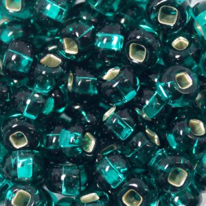 2/0 Czech Seed Bead Silver Lined Emerald Green