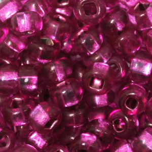 2/0 Czech Seed Bead Silver Lined Dark Pink* 