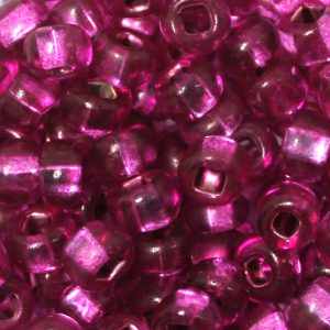 2/0 Czech Seed Bead Silver Lined Dark Pink*