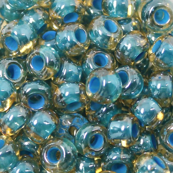 2/0 Czech Seed Bead Denim Blue Lined Topaz