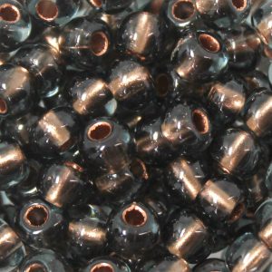 2/0 Czech Seed Beads Copper Lined Black Diamond