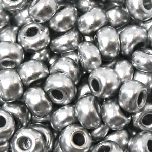 2/0 Czech Seed Bead Frosted Silver Supra