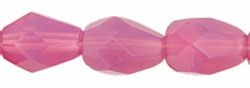 7X5mm Czech Glass Firepolish Drop, Rose Opal