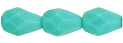 4X6mm Czech Glass Baby Bell Flower, Opaque Turquoise Green