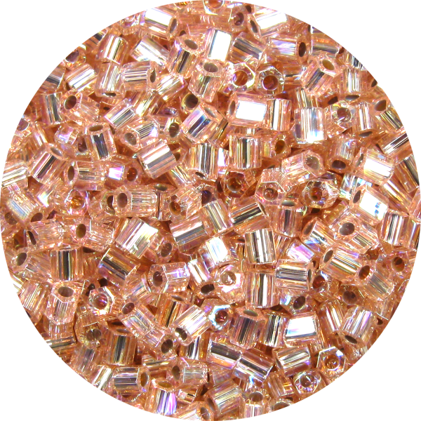 8/0 Japanese Hex Cut Seed Bead, Silver Lined Rosaline AB