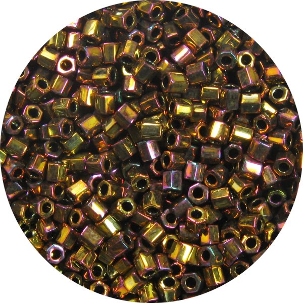 8/0 Japanese Hex Cut Seed Bead, Metallic Bronze AB