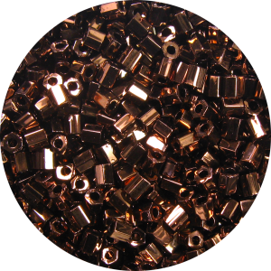 8/0 Japanese Hex Cut Seed Bead, Metallic Dark Copper
