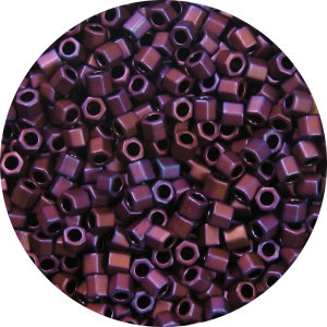 8/0 Japanese Hex Cut Seed Bead, Frosted Metallic Reddish Copper AB