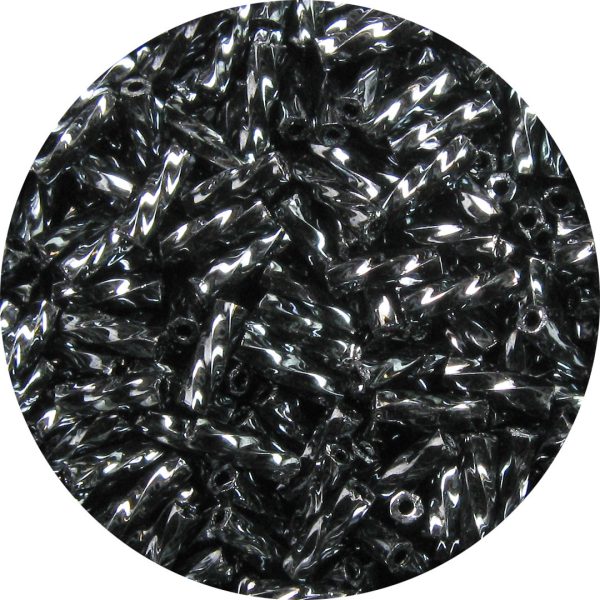 6mm Japanese Spiral Twist Bugle Bead, Gunmetal