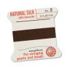 #2, 0.45mm Griffin Silk Bead Cord with Needle, Dark Brown