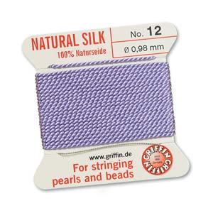 #12, 0.98mm Griffin Silk Bead Cord with Needle, Lavender