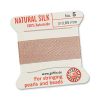 #5, 0.65mm Griffin Silk Bead Cord with Needle, Light Pink