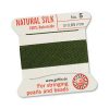 #5, 0.65mm Griffin Silk Bead Cord with Needle, Olive Green