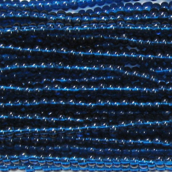 6/0 Czech Seed Bead, Transparent Montana Blue