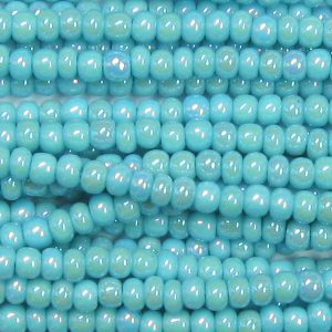 6/0 Czech Seed Bead, Opaque Blue Turquoise AB