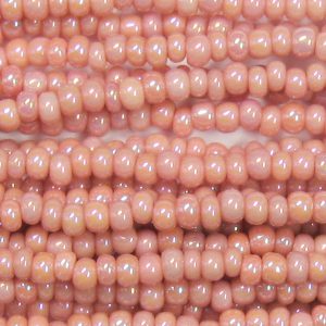 6/0 Czech Seed Bead, Opaque Cheyenne Pink AB
