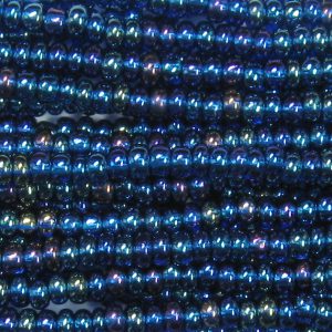 6/0 Czech Seed Bead, Transparent Montana Blue AB