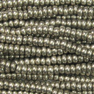 6/0 Czech Seed Bead, Terra Galvanized Metallic Steel