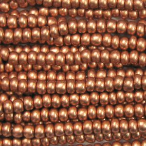 6/0 Czech Seed Bead, Frosted Metallic Copper Supra