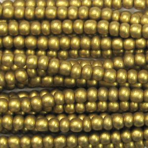 6/0 Czech Seed Bead, Frosted Metallic Aztec Gold Supra