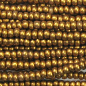 6/0 Czech Seed Bead, Frosted Metallic Bronze Supra