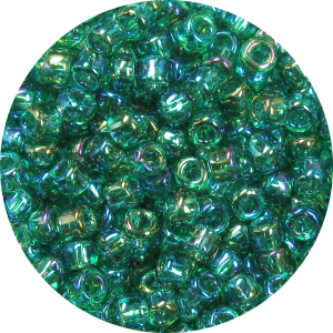 6/0 Japanese Seed Bead, Transparent Prairie Green AB