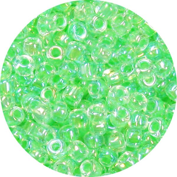 6/0 Japanese Seed Bead, Transparent Spring Green AB