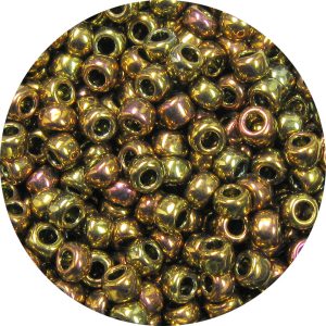 6/0 Japanese Seed Bead, Metallic Gold AB