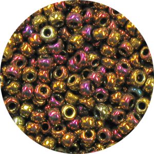 6/0 Japanese Seed Bead, Metallic Dark Rosy Gold AB