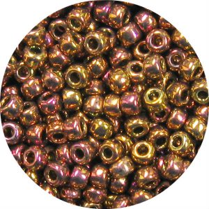 6/0 Japanese Seed Bead, Metallic Rosy Gold AB