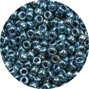 6/0 Japanese Seed Bead, Metallic Steel Blue