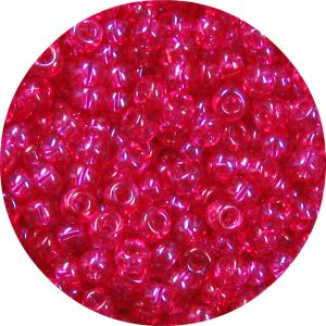 6/0 Japanese Seed Bead, Transparent Hot Pink AB