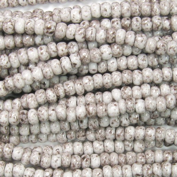 6/0 Czech Seed Bead, Opaque Grey Stone