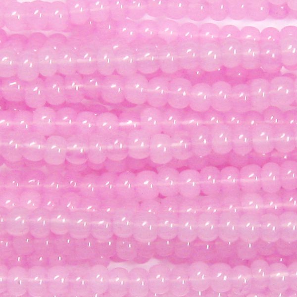 6/0 Czech Seed Bead, Waxy Pink Opal Tint