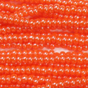 6/0 Czech Seed Bead, Opaque Dark Orange Luster