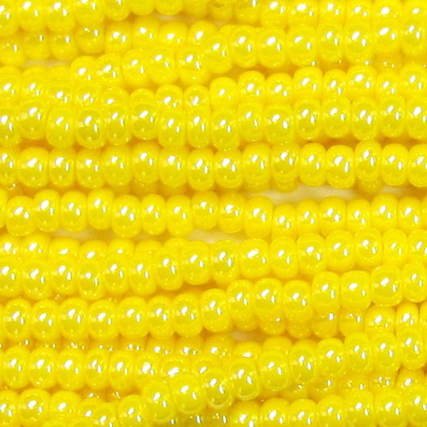 6/0 Czech Seed Bead, Opaque Corn Yellow Luster