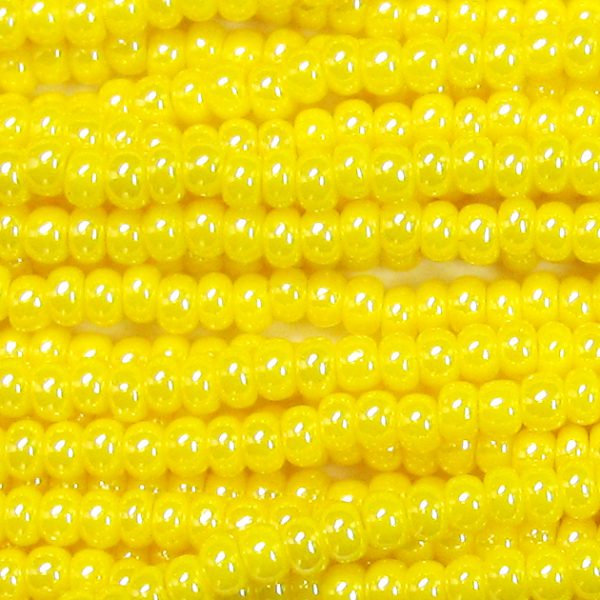 6/0 Czech Seed Bead, Opaque Corn Yellow Luster