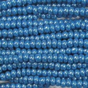 6/0 Czech Seed Bead, Opaque Denim Blue Luster