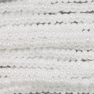 6/0 Czech Seed Bead, Opaque White Luster