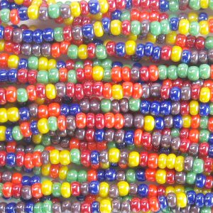 6/0 Czech Seed Bead, Opaque Rainbow Luster Mix