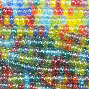 6/0 Czech Seed Bead, Transparent Luster Rainbow Mix