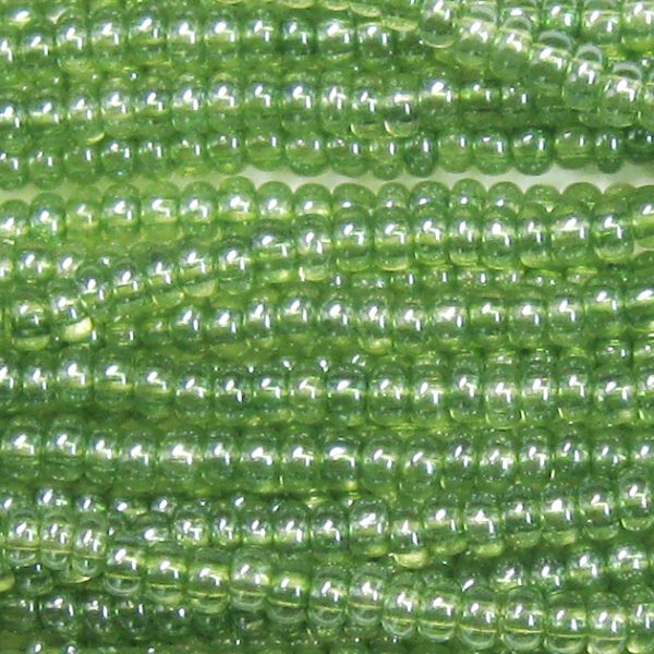 6/0 Czech Seed Bead, Transparent Olivine Tint