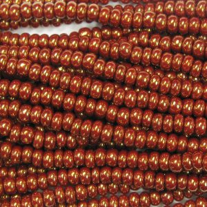 6/0 Czech Seed Bead, Opaque Rust Gold Luster