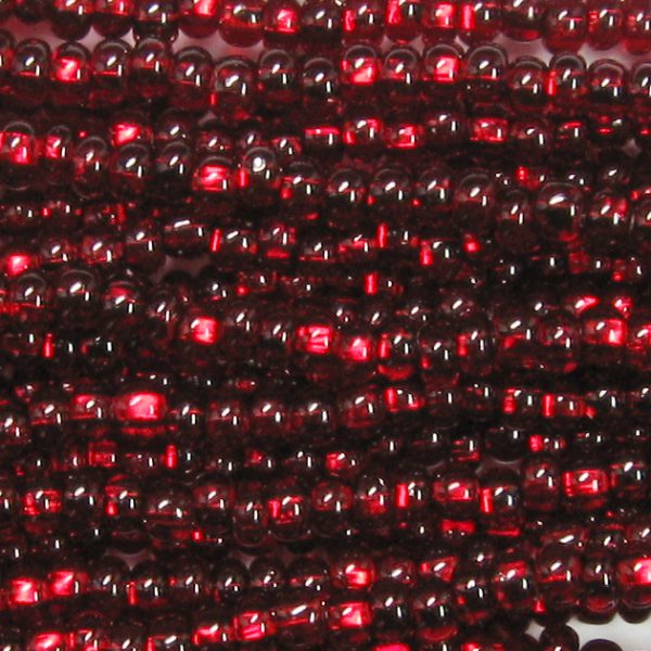 6/0 Czech Seed Bead, Silver Lined Garnet