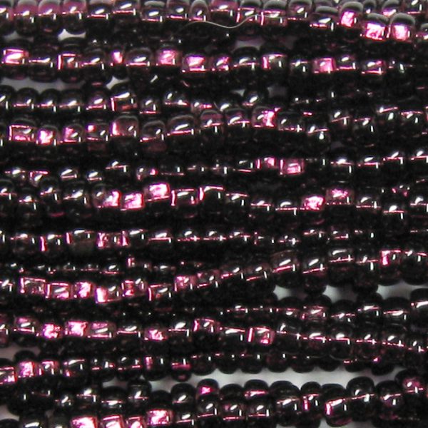 6/0 Czech Seed Bead, Silver Lined Dark Amethyst