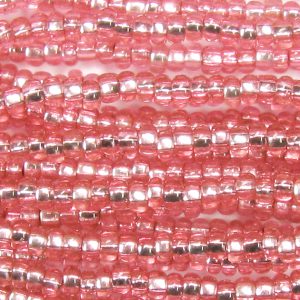 6/0 Czech Seed Bead, Silver Lined Rose Tint