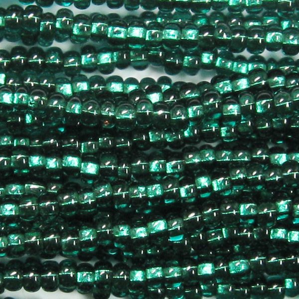 6/0 Czech Seed Bead, Copper Lined Emerald