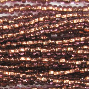 6/0 Czech Seed Bead, Copper Lined Amethyst