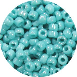 6/0 Japanese Seed Bead, Opaque Green Turquoise Luster