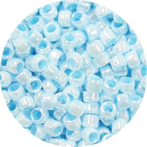 6/0 Japanese Seed Bead, Opaque Light Baby Blue Luster